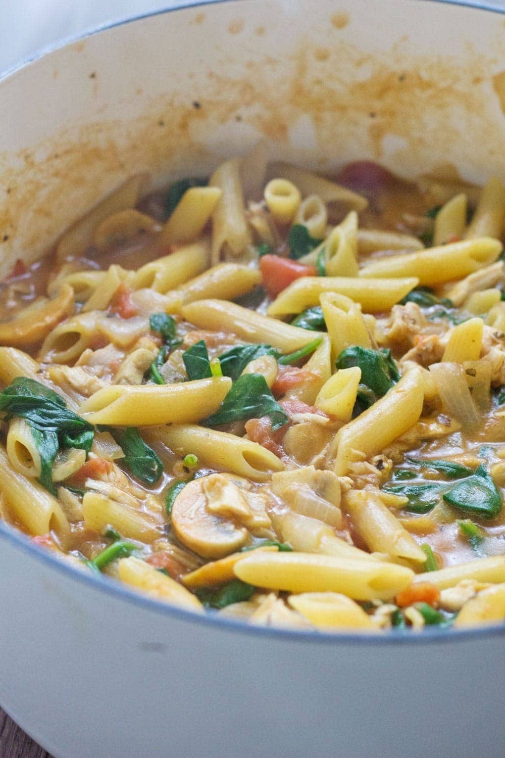 This one pot pasta recipe is ready in 30 minutes and makes a perfect weeknight meal. Add whatever veg you like to make this even healthier!