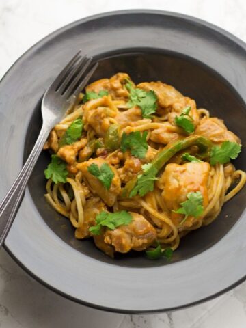 This peanut chicken is a quick weeknight recipe that tastes amazing. Serve over rice or noodles for an easy family dinner.
