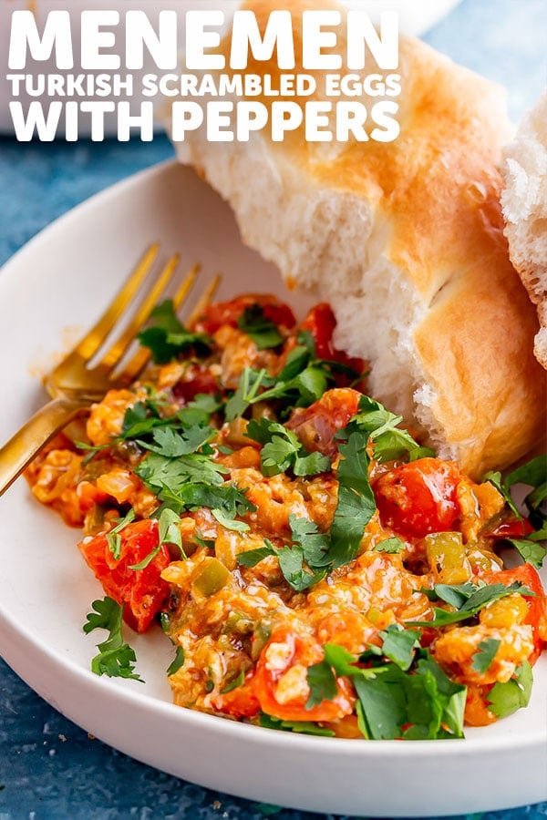 Pinterest image of menemen with text overlay