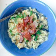 Courgette Risotto With Goat's Cheese and Prosciutto