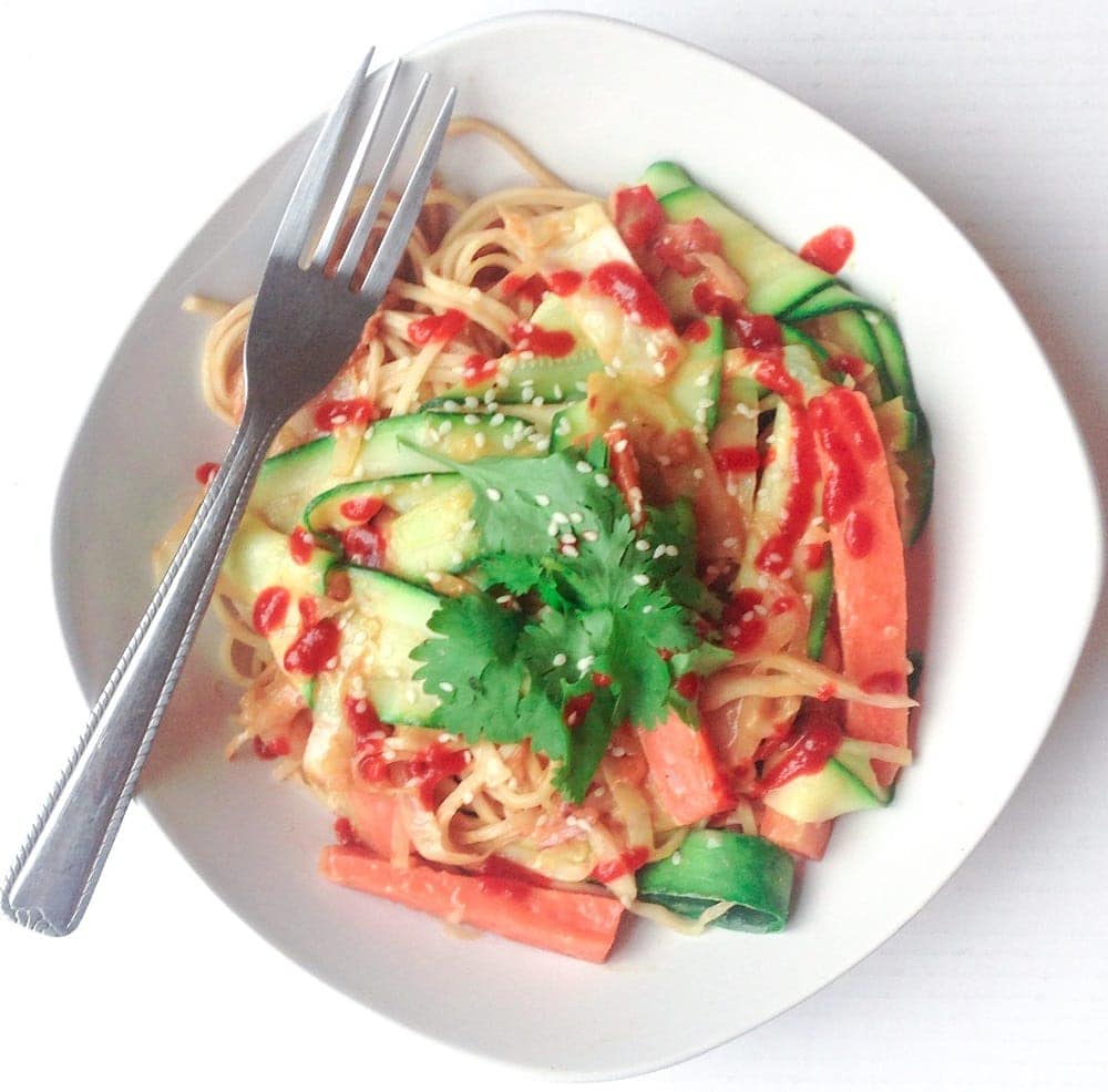 Courgette & Carrot Stir Fry With Peanut Sauce