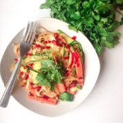 Courgette & Carrot Stir Fry With Peanut Sauce