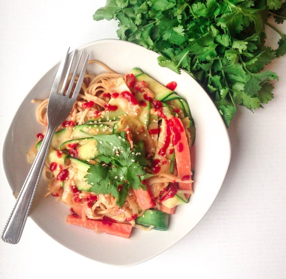 Courgette & Carrot Stir Fry With Peanut Sauce