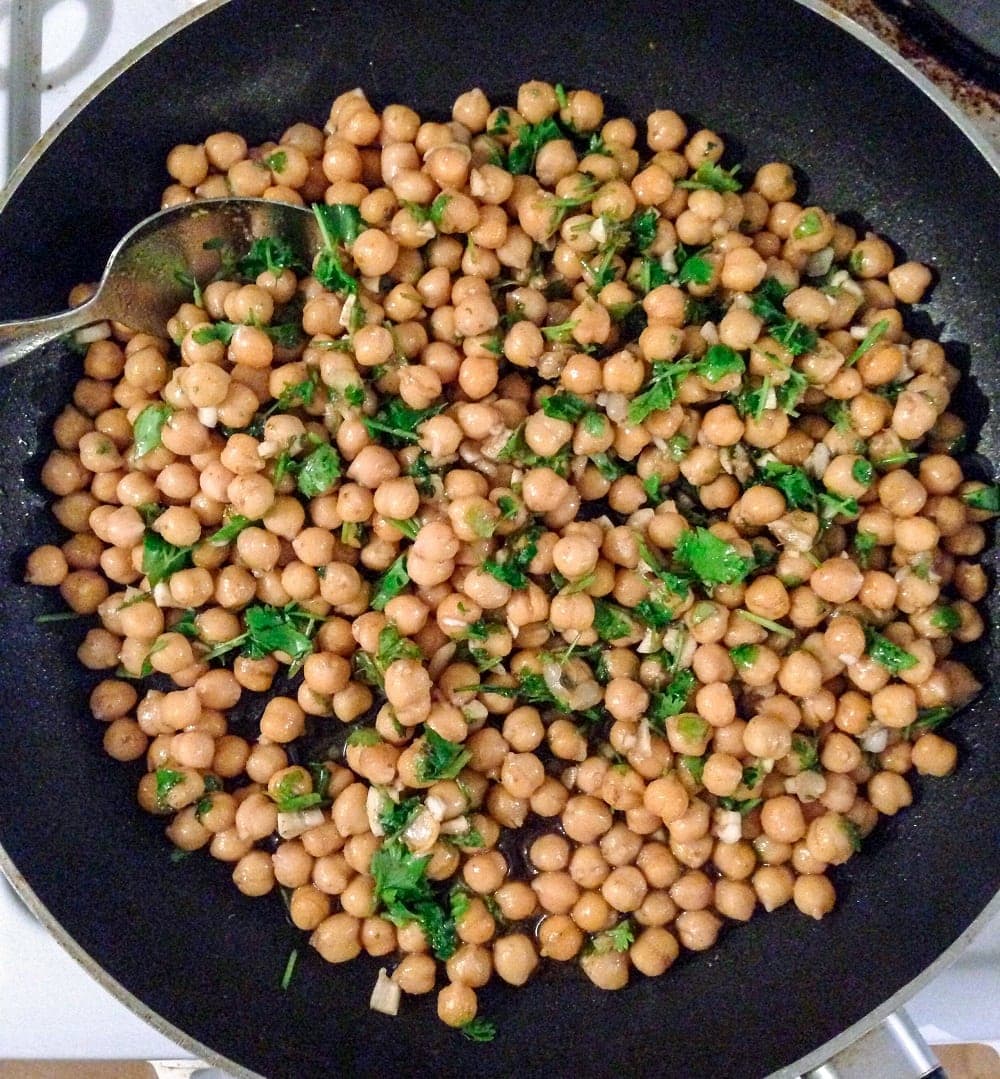 garlic butter and coconut chickpeas