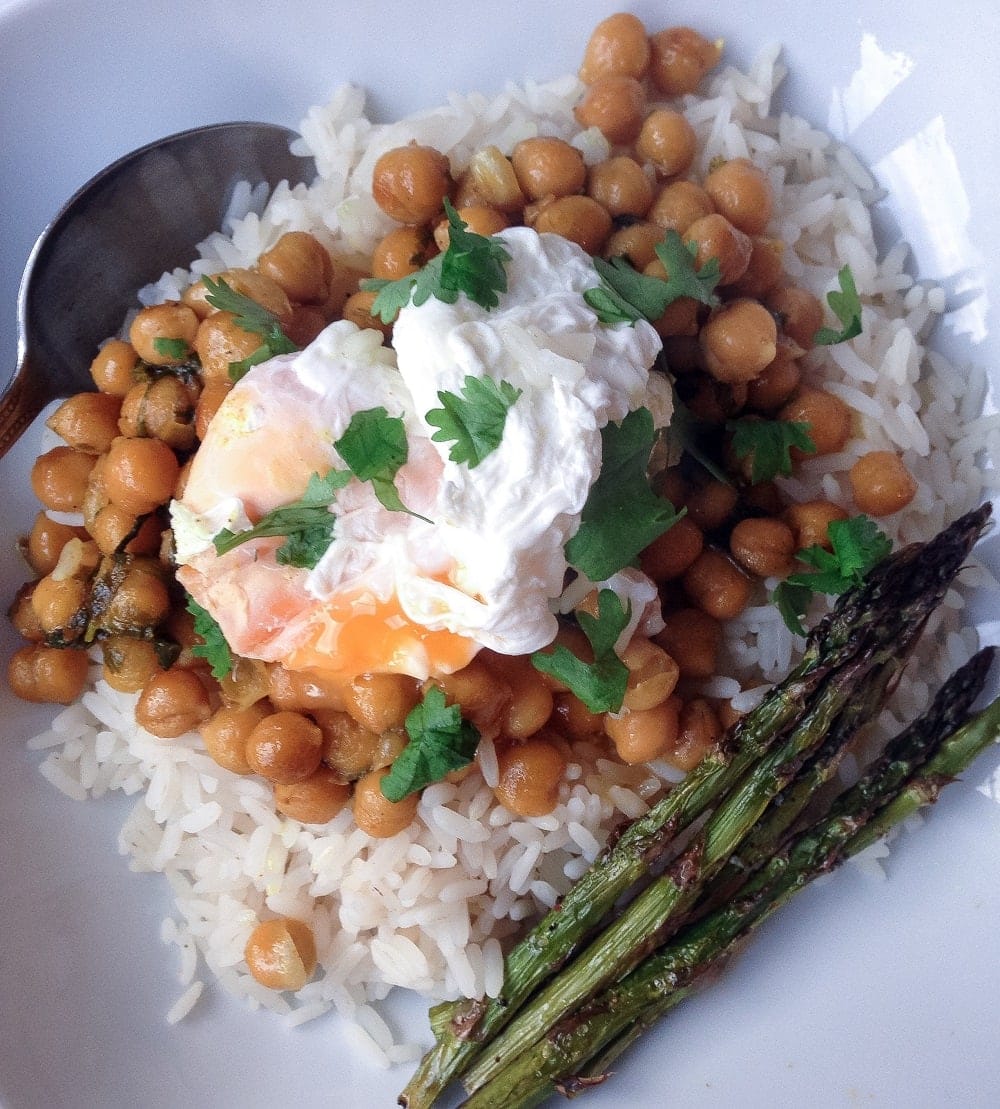 garlic butter and coconut chickpeas