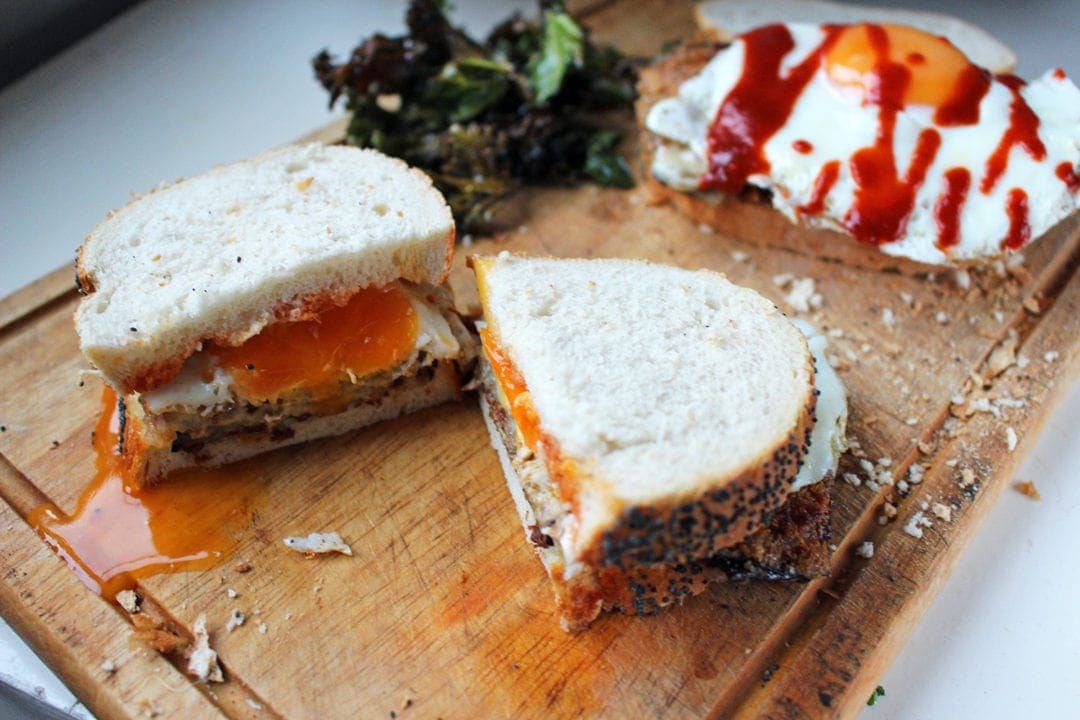 Panko Aubergine & Egg Sandwiches with Kale Chips • The Cook Report