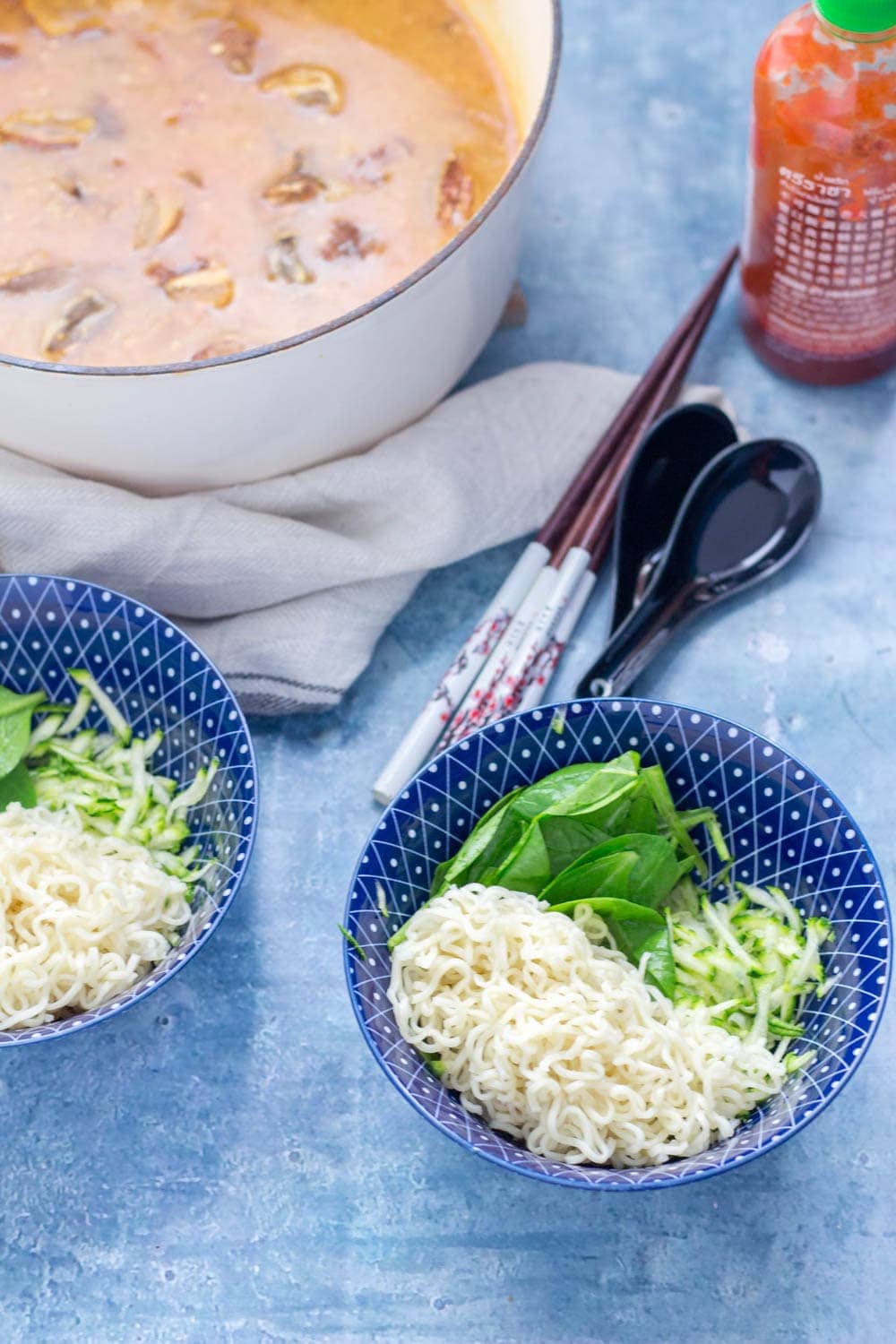 Make this pork and courgette ramen recipe for a quick weeknight dinner. Now you can have ramen on the table in less than half an hour!