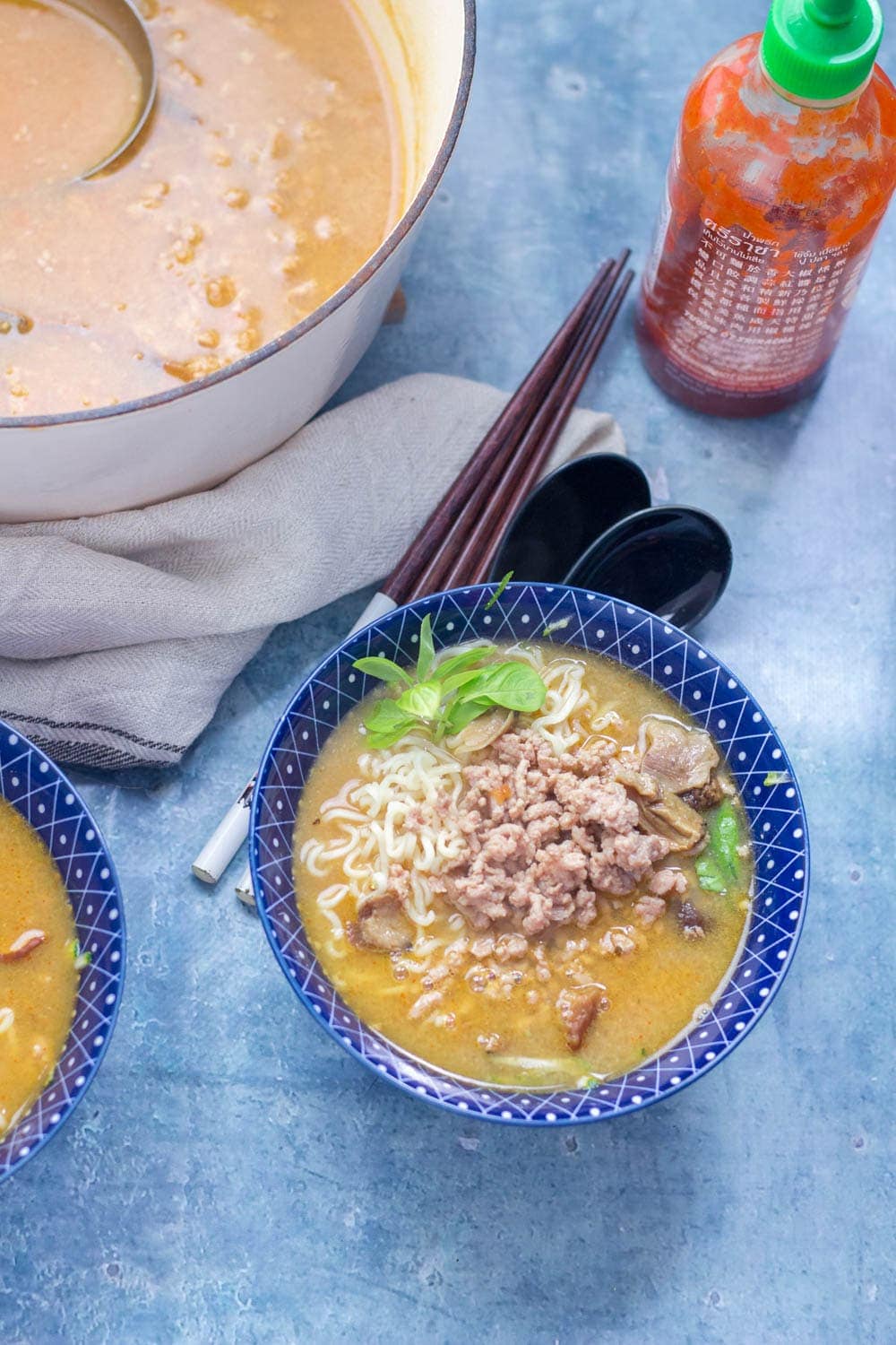 Make this pork and courgette ramen recipe for a quick weeknight dinner. Now you can have ramen on the table in less than half an hour!