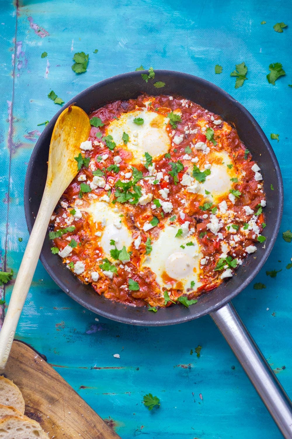 This chorizo shakshuka is full of smoky flavour from the chorizo and smoked paprika. Serve with crusty bread for those runny yolks and a dollop of yoghurt.