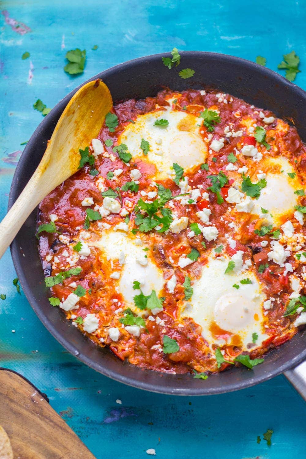 This chorizo shakshuka is full of smoky flavour from the chorizo and smoked paprika. Serve with crusty bread for those runny yolks and a dollop of yoghurt.