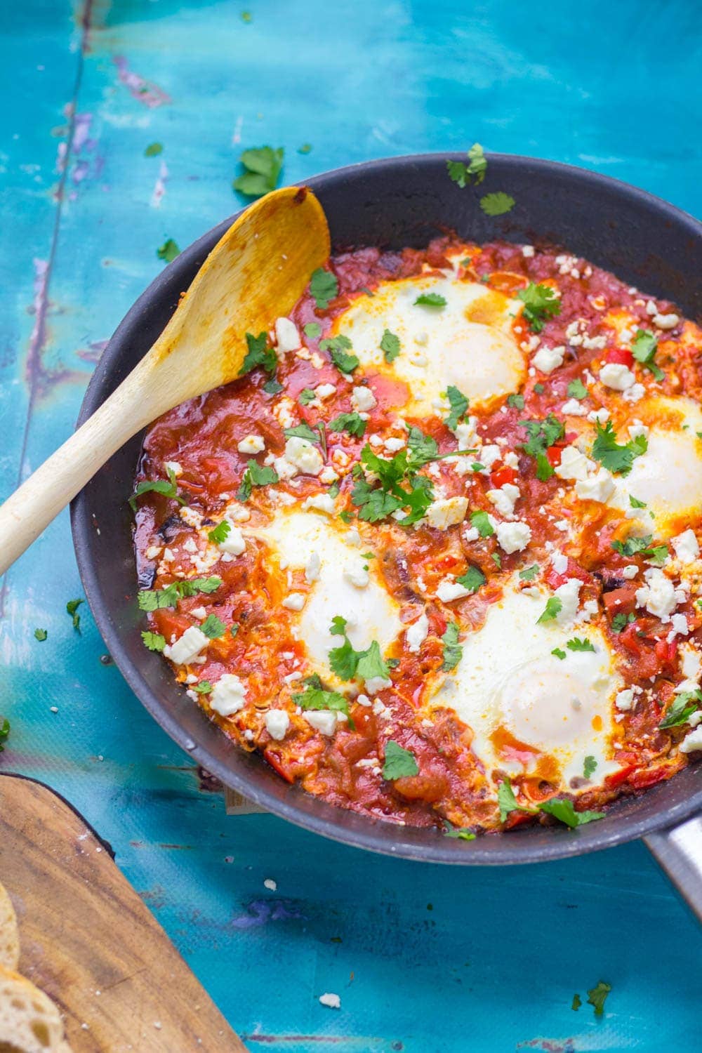 This chorizo shakshuka is full of smoky flavour from the chorizo and smoked paprika. Serve with crusty bread for those runny yolks and a dollop of yoghurt.