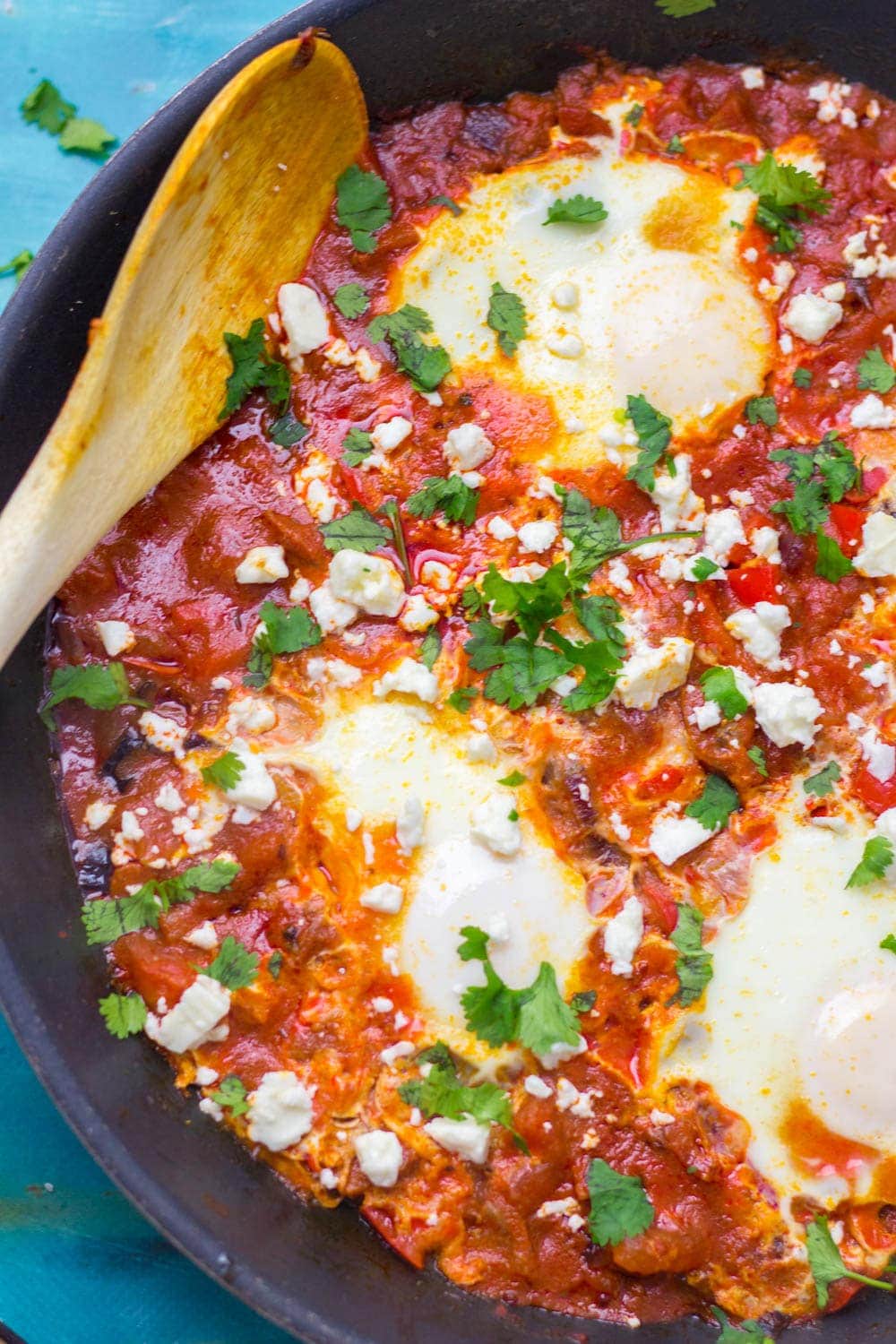 This chorizo shakshuka is full of smoky flavour from the chorizo and smoked paprika. Serve with crusty bread for those runny yolks and a dollop of yoghurt.