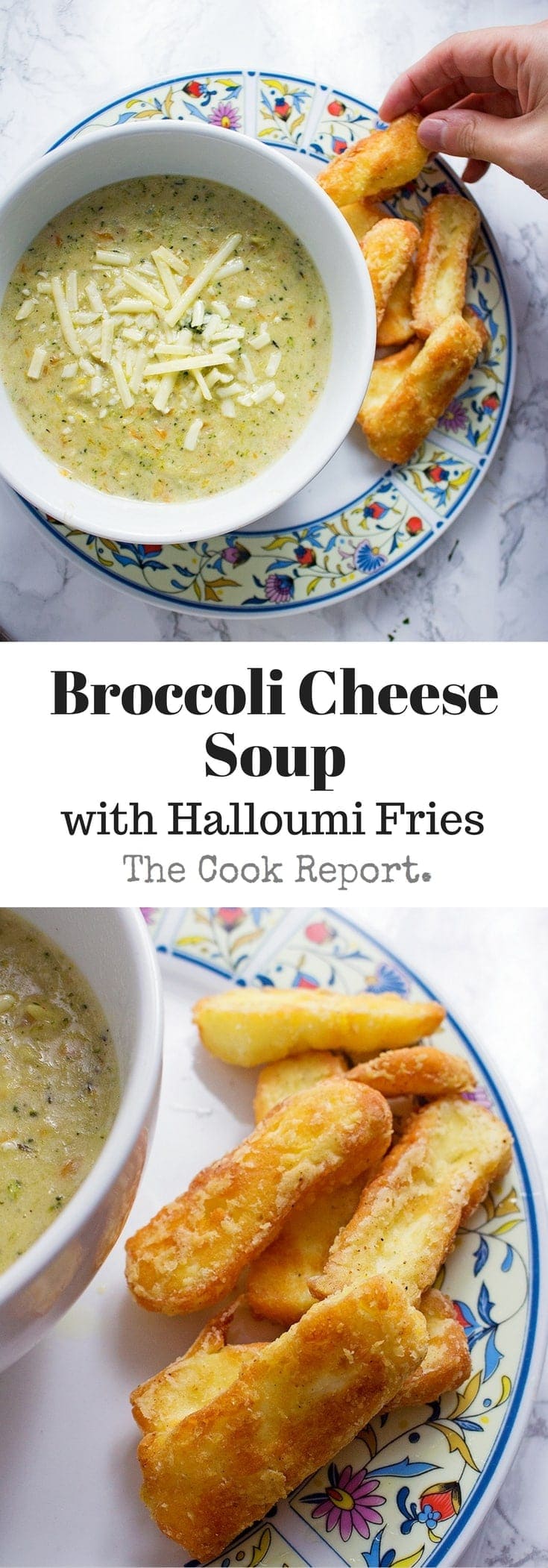Can you ever have too much cheese? These crispy halloumi fries are the perfect thing to dip into this indulgent broccoli cheese soup.