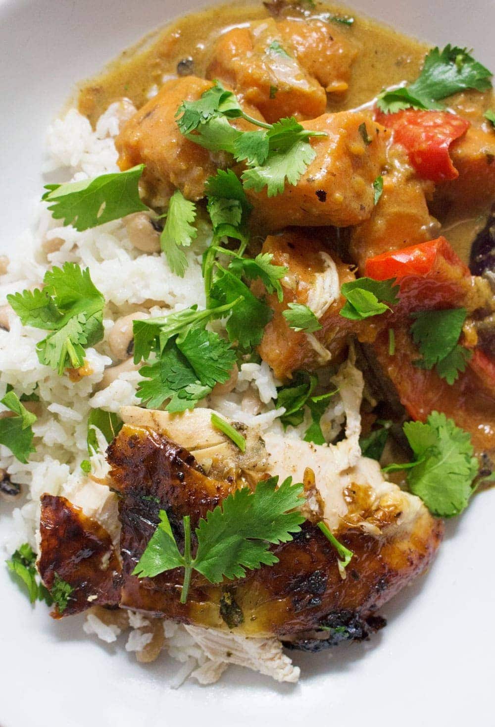 Jerk Roasted Chicken with Coconut Curry & Rice • The Cook Report