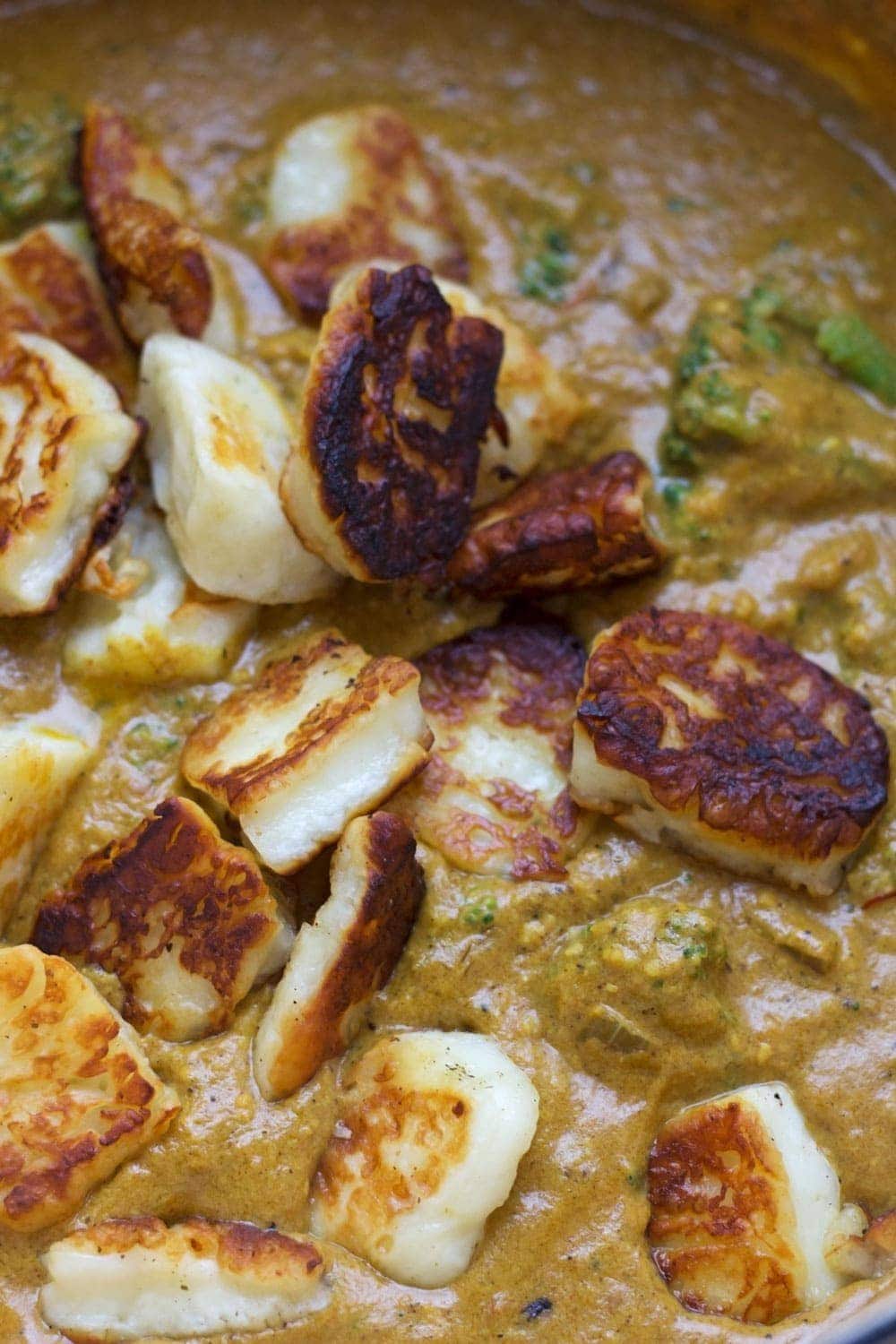 Using halloumi in this creamy cashew nut curry makes a tasty change from a traditional curry. Sprinkle with a handful of whole cashews for an extra crunch. 