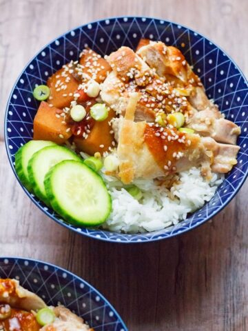 Spicy Korean chicken & potato stew, or dakdoritang, has the perfect balance of sweet and spicy from the use of gochujang and sugar in the broth.