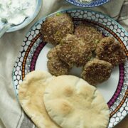 This sesame lamb recipe tastes delicious stuffed in a pita with some cucumber and mint yoghurt drizzled on top and some pin nut rice on the side.