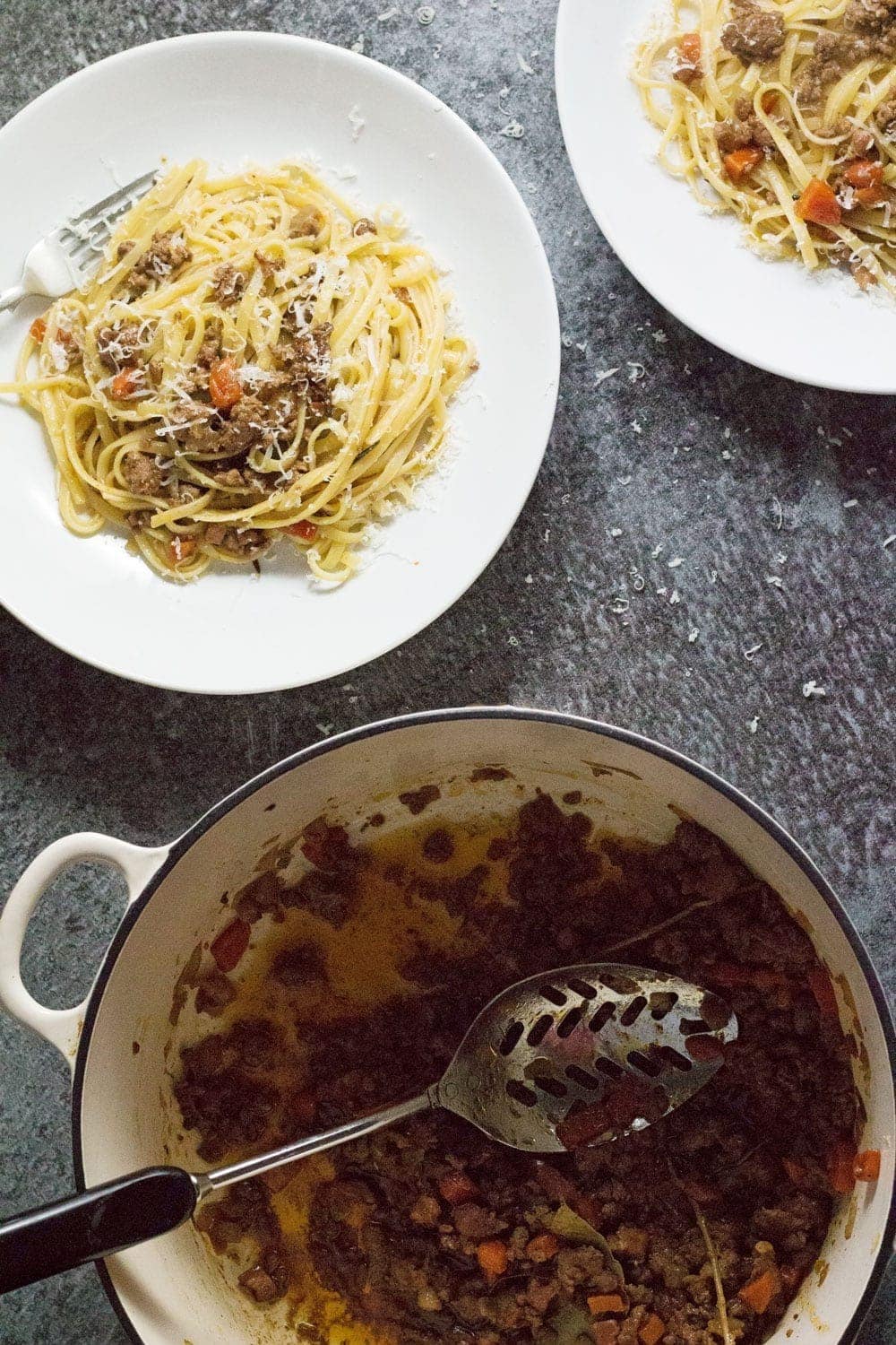 This veal & pancetta ragu is slow cooked for over an hour to get the meat insanely tender. This recipe makes a delicious change from beef.