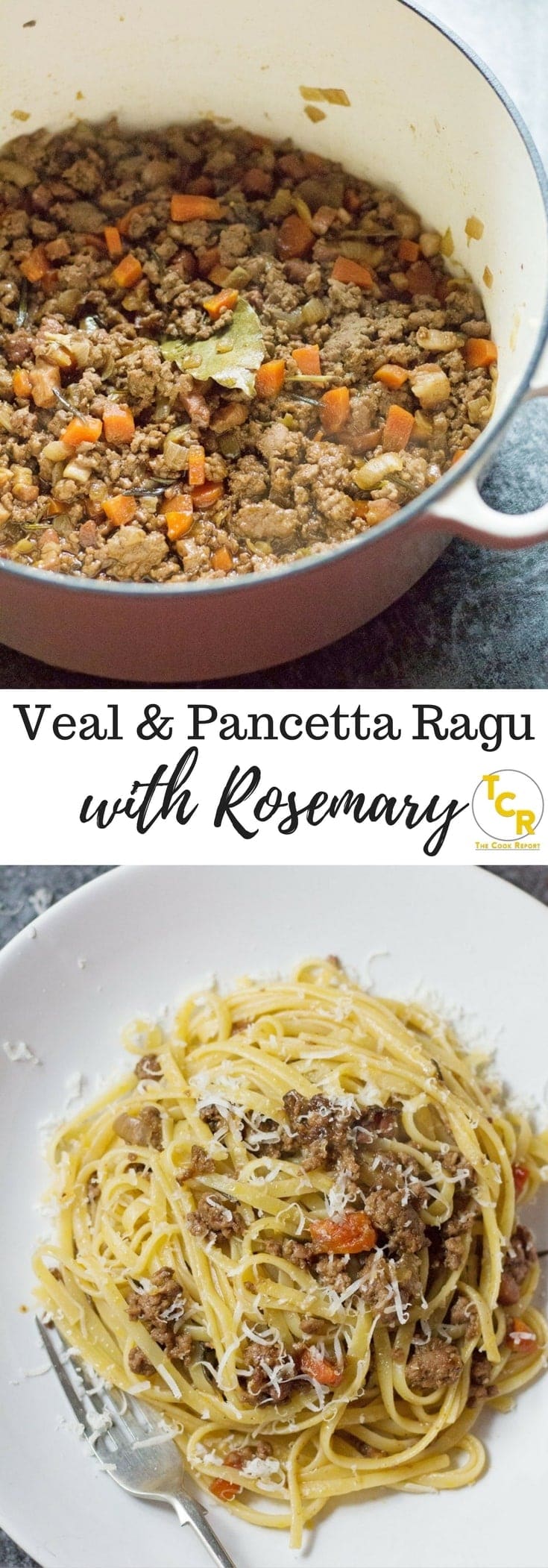 This veal & pancetta ragu is slow cooked for over an hour to get the meat insanely tender. This recipe makes a delicious change from beef.