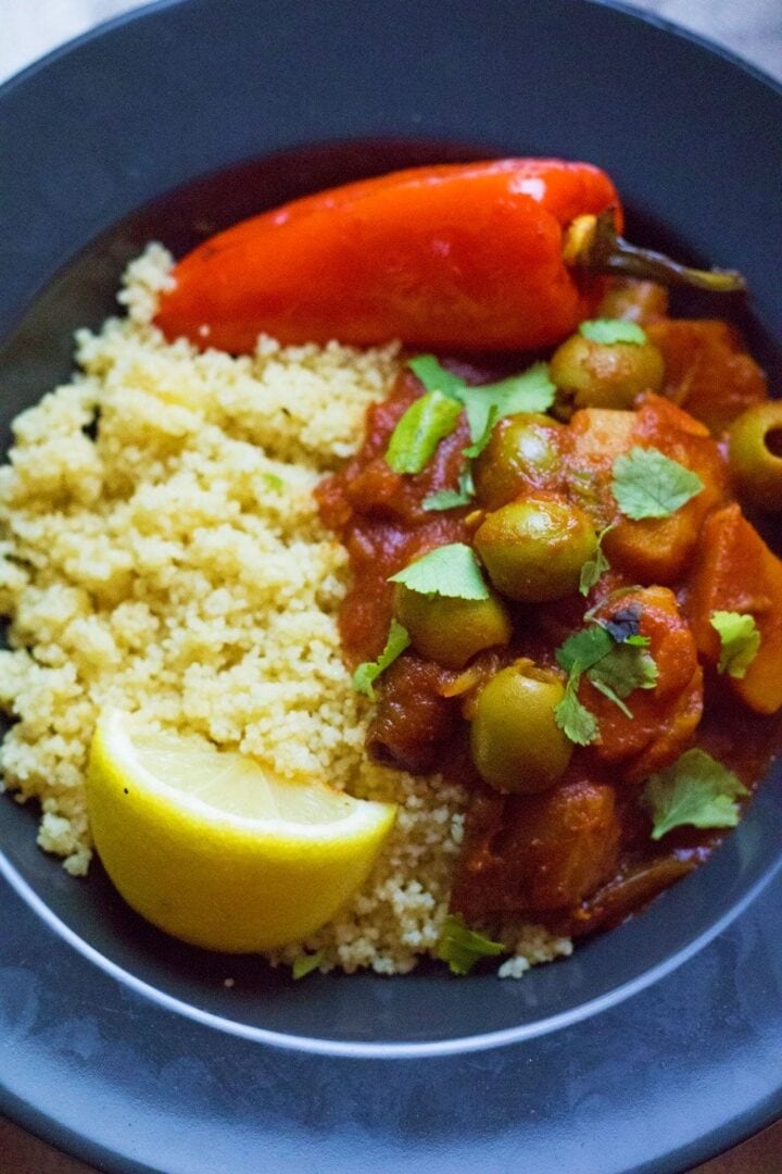 Squash & Aubergine Tagine with Olives • The Cook Report