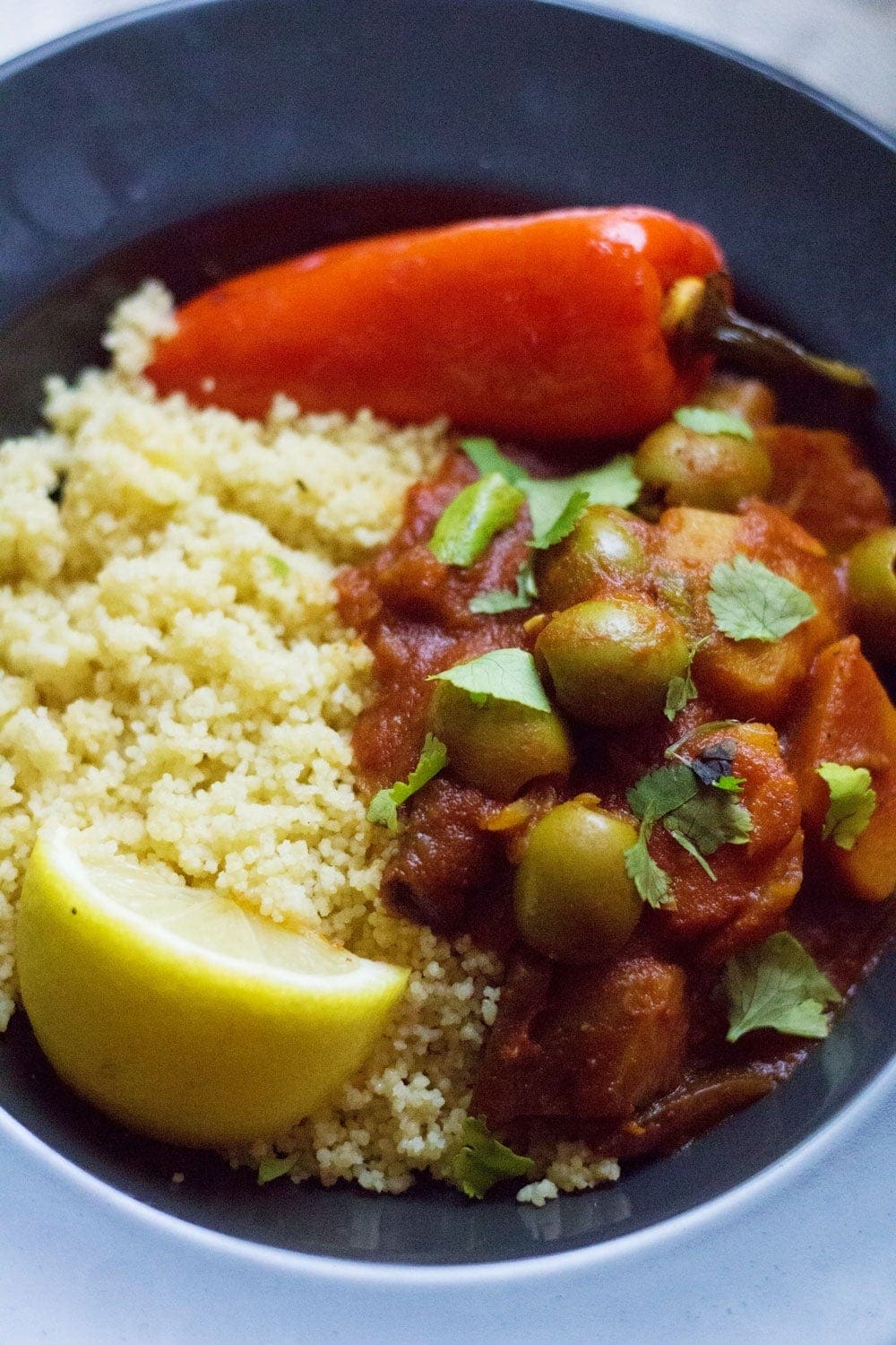 Squash & Aubergine Tagine with Olives • The Cook Report