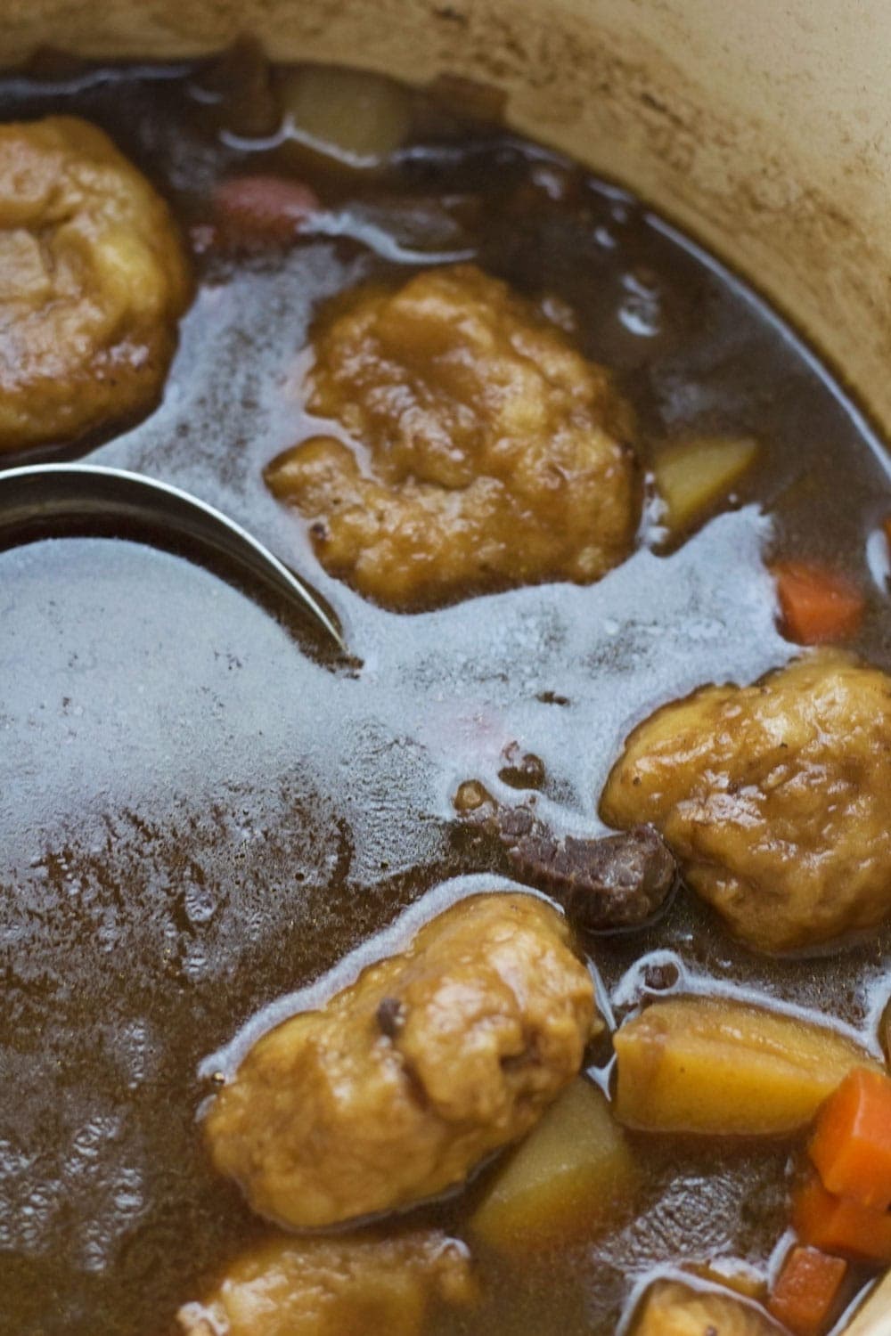 Beef vegetable soup with dumplings is super comforting & the perfect recipe for a Sunday treat. It's flavoured with rosemary & hearty from the potatoes.