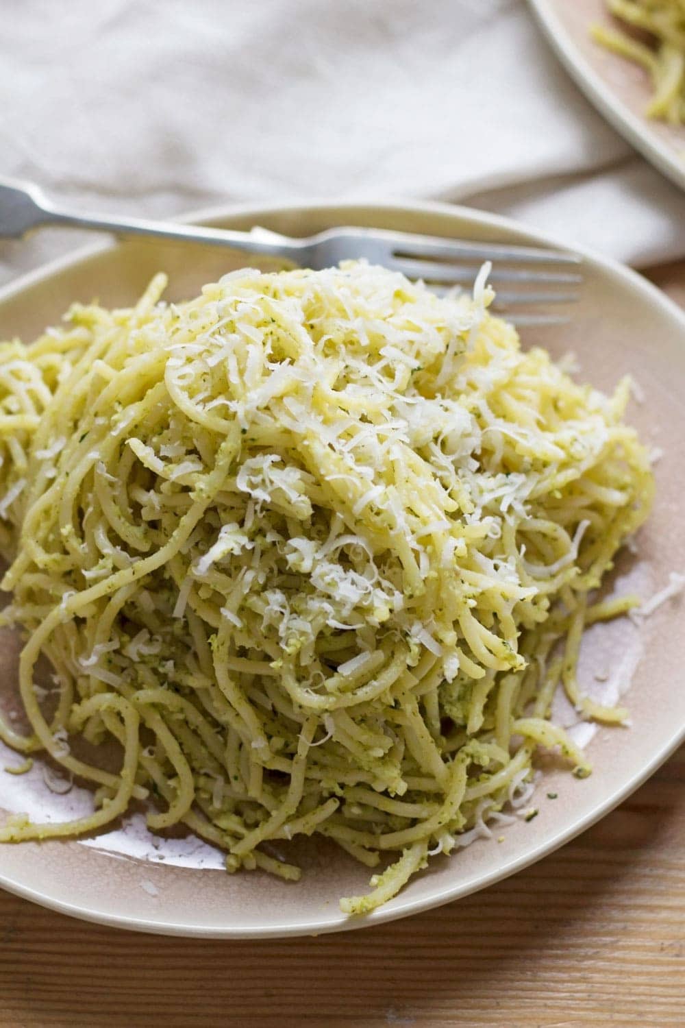 This quick and easy broccoli pesto is a fun twist on a classic pasta dish. Great for adding an extra vegetable to your dinner!