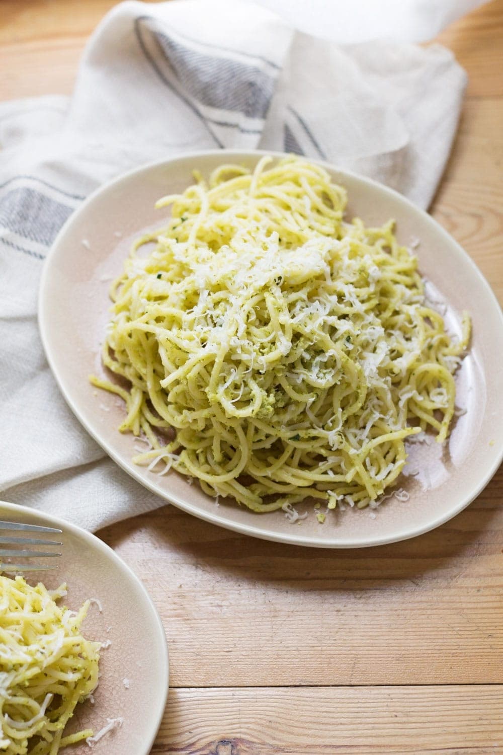 This quick and easy broccoli pesto is a fun twist on a classic pasta dish. Great for adding an extra vegetable to your dinner!
