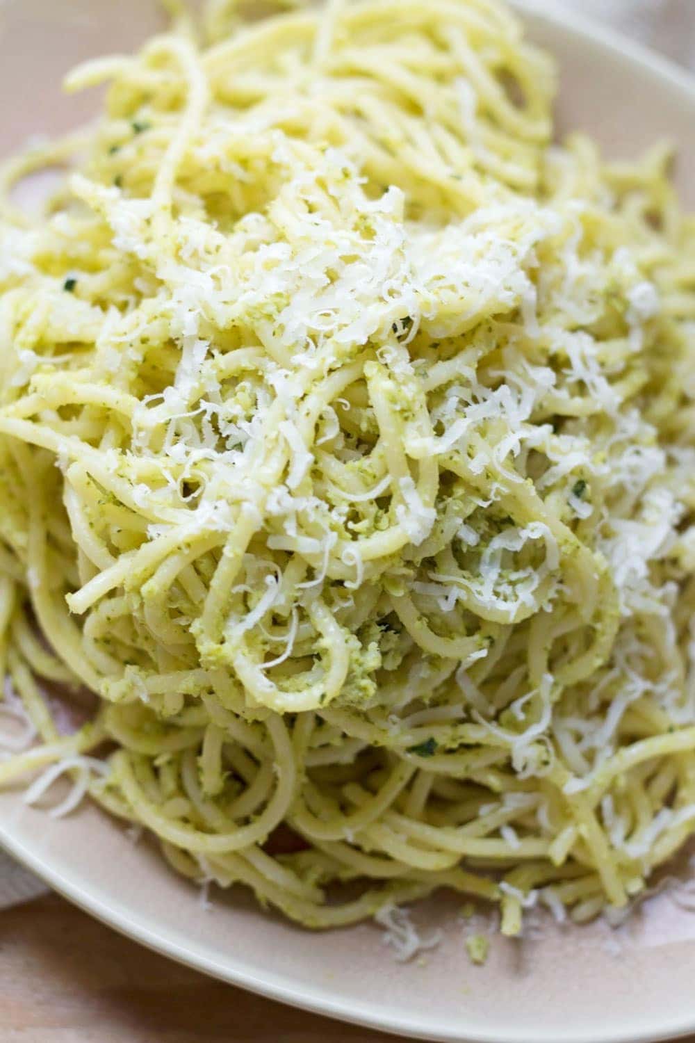 This quick and easy broccoli pesto is a fun twist on a classic pasta dish. Great for adding an extra vegetable to your dinner!