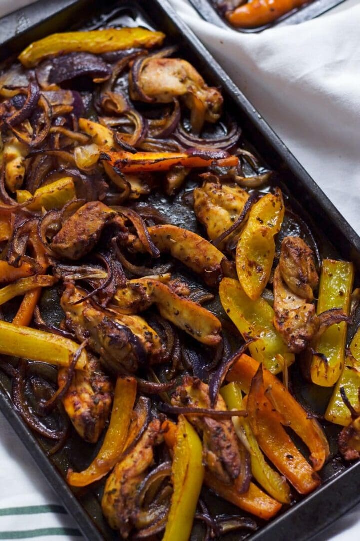 Sheet Pan Greek Chicken Flatbreads with Marinated Tomatoes and Herby