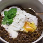 These berbere lentils are healthy, filling and delicious. With a poached egg and Greek yoghurt on top they're a complete meal!