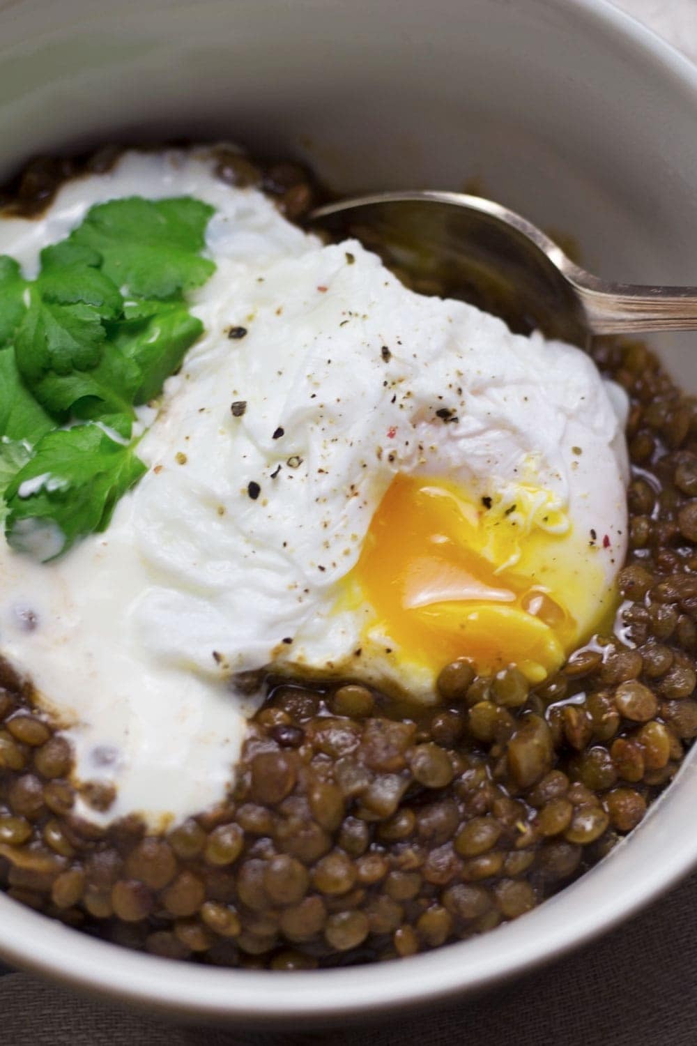 These berbere lentils are healthy, filling and delicious. With a poached egg and Greek yoghurt on top they're a complete meal!