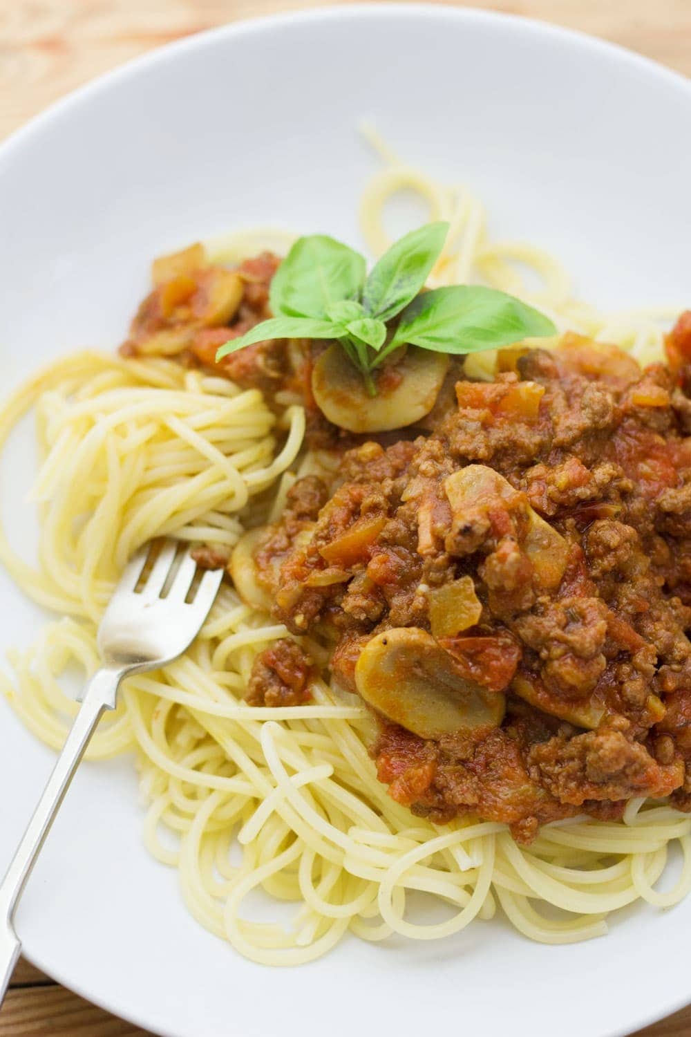 This beef, bacon and mushroom ragu is easy, tasty and the perfect comfort food. Serve on top of spaghetti with a shaving of parmesan.