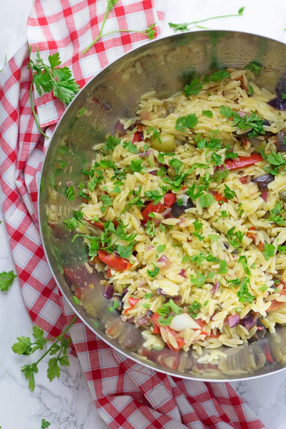 Summer Orzo Salad with Roasted Vegetables • The Cook Report