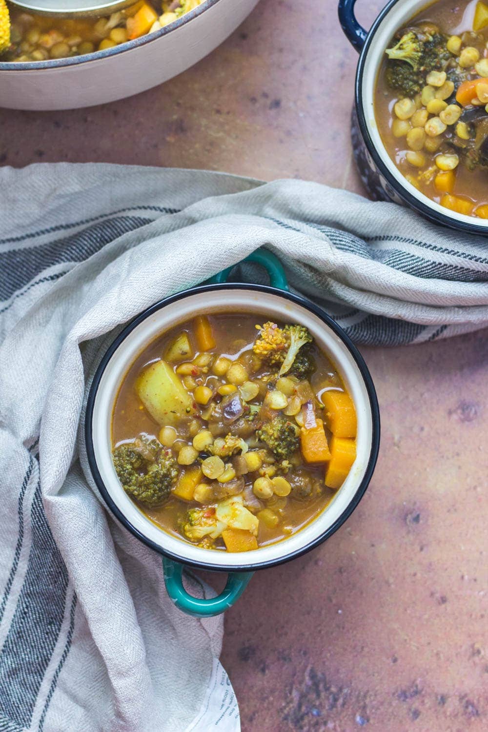 This Turkish split pea and vegetable soup is so warming and filled with healthy ingredients to make a tasty autumn meal perfect for the cooler weather.