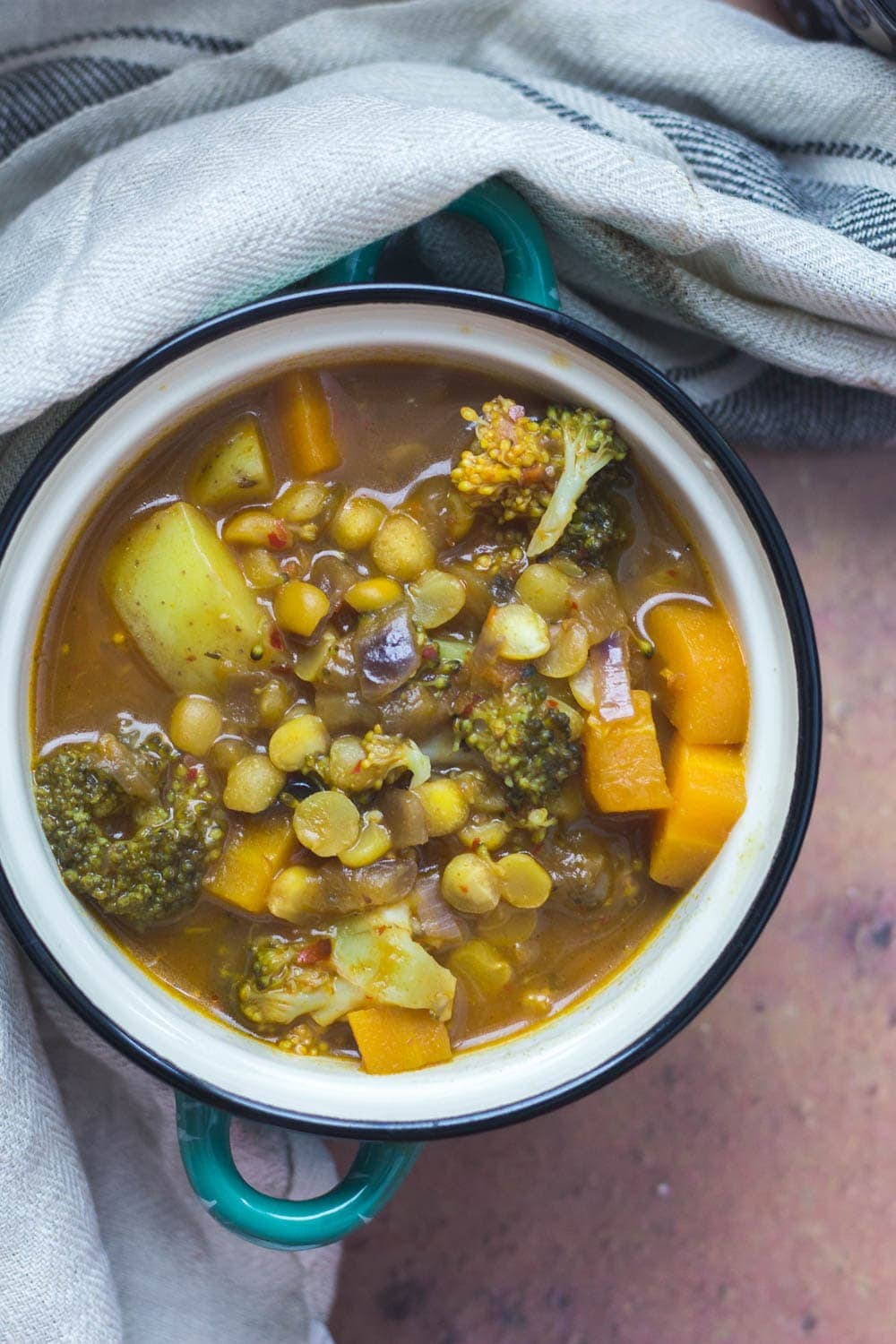 This Turkish split pea and vegetable soup is so warming and filled with healthy ingredients to make a tasty autumn meal perfect for the cooler weather.