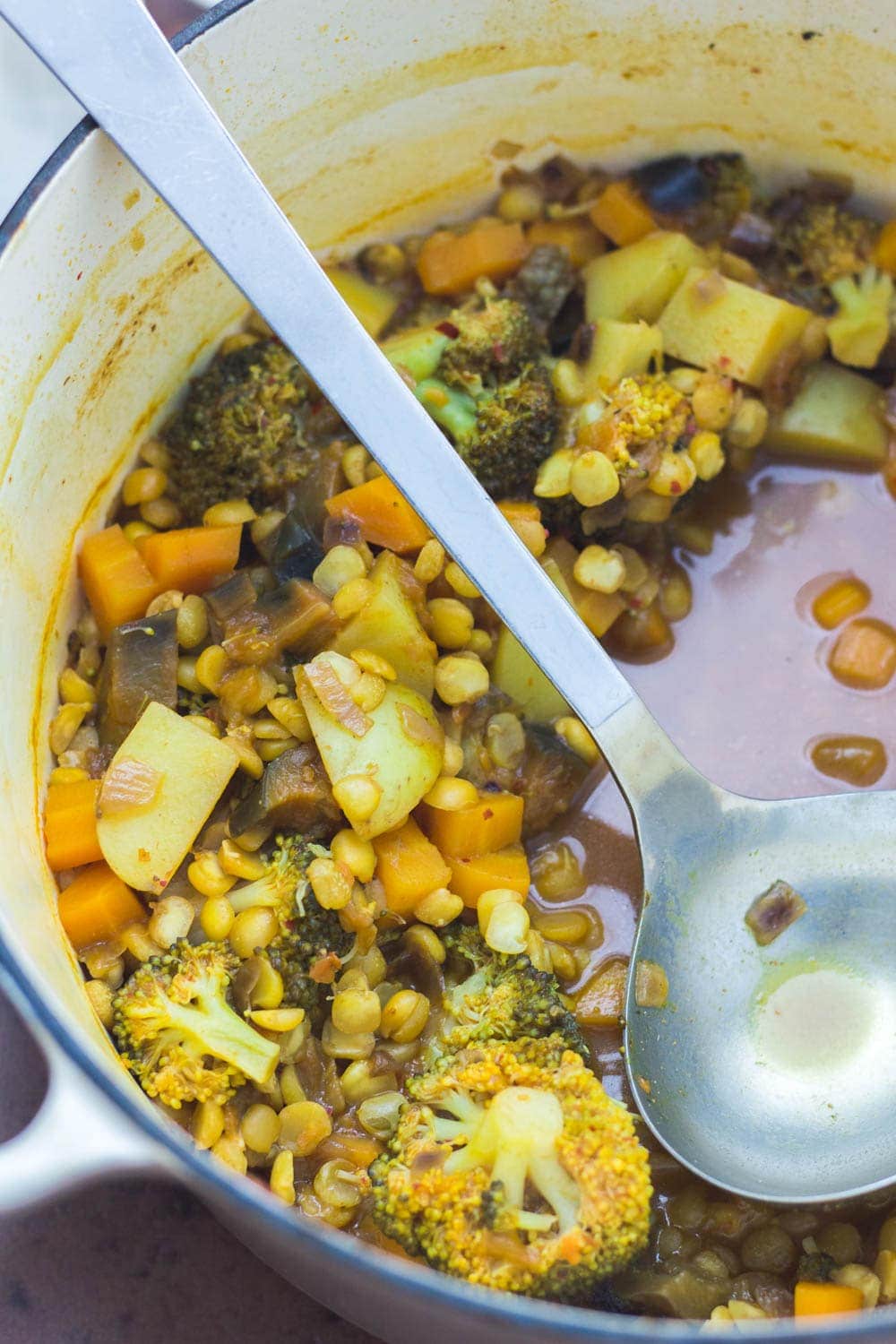 This Turkish split pea and vegetable soup is so warming and filled with healthy ingredients to make a tasty autumn meal perfect for the cooler weather.