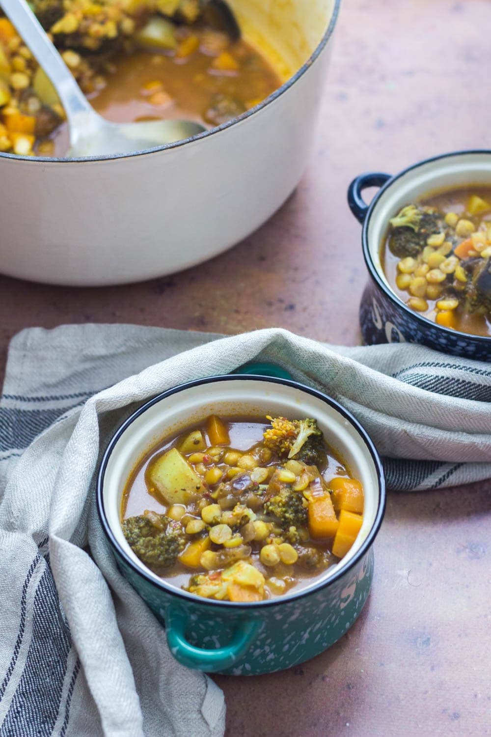 This Turkish split pea and vegetable soup is so warming and filled with healthy ingredients to make a tasty autumn meal perfect for the cooler weather.