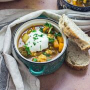 This Turkish split pea and vegetable soup is so warming and filled with healthy ingredients to make a tasty autumn meal perfect for the cooler weather.