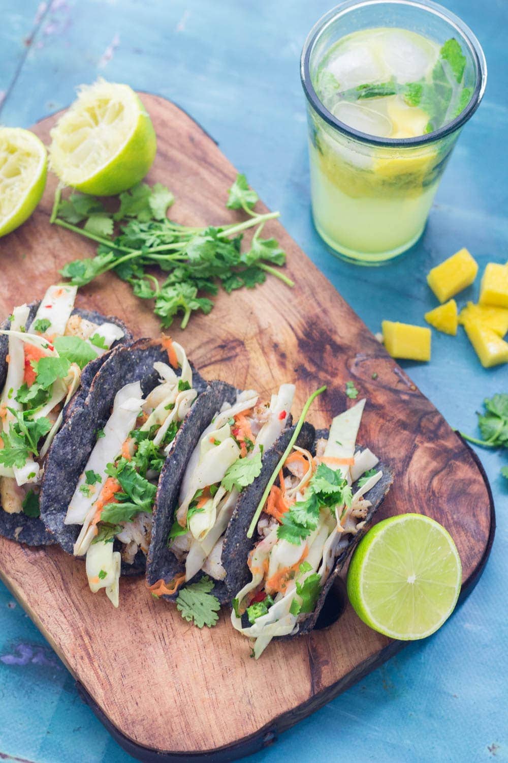 Serve these mango mojitos and Cuban fish tacos at your next party! The mojito uses a classic recipe with a delicious tropical twist.