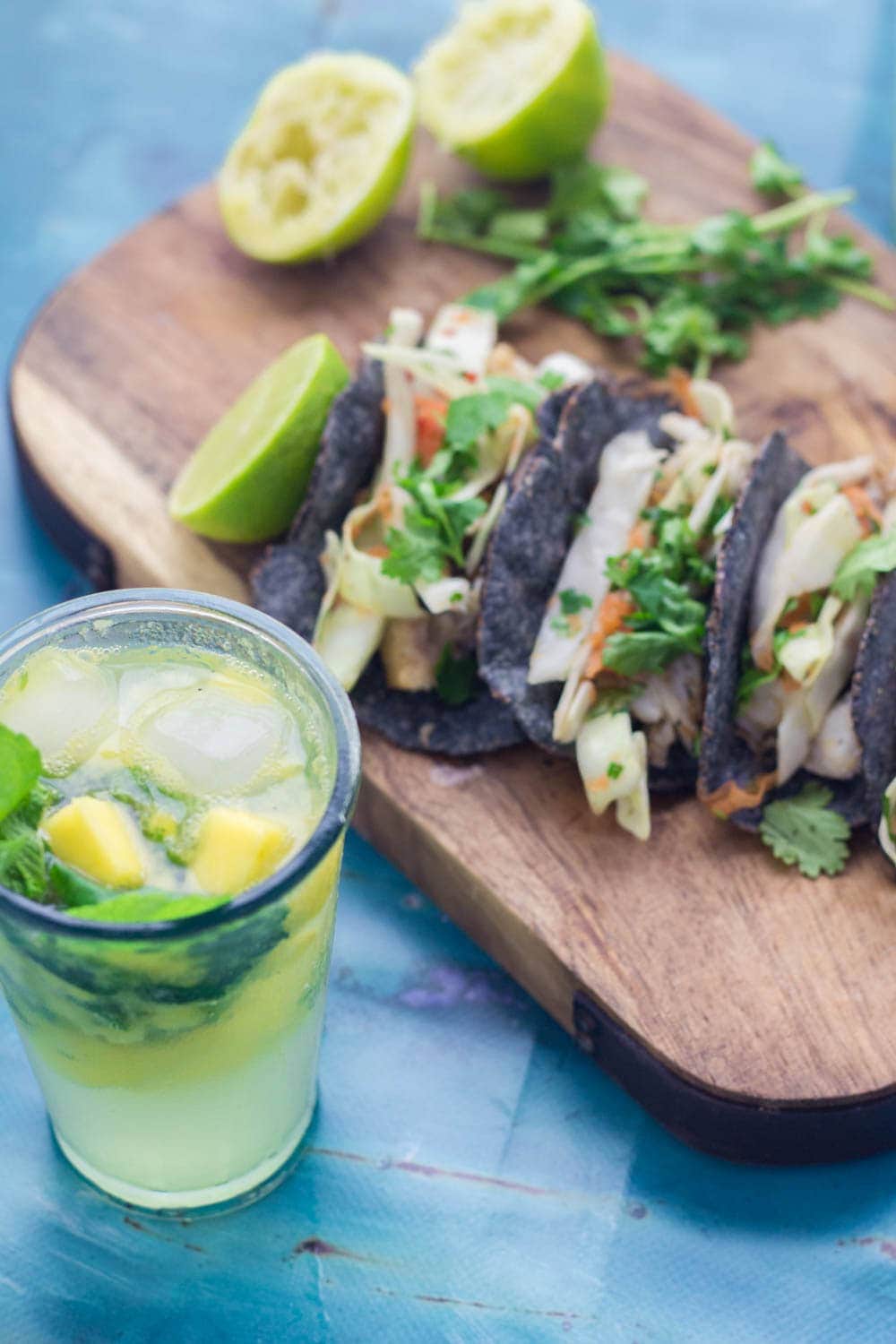 Serve these mango mojitos and Cuban fish tacos at your next party! The mojito uses a classic recipe with a delicious tropical twist.