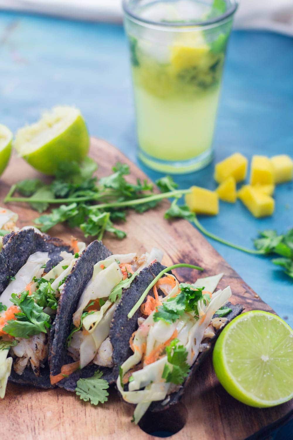 Serve these mango mojitos and Cuban fish tacos at your next party! The mojito uses a classic recipe with a delicious tropical twist.