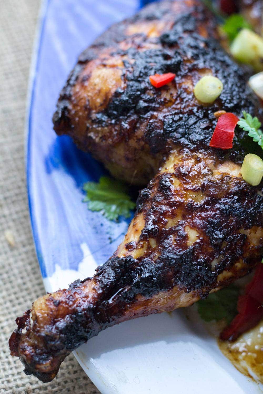 Asian Roasted Spatchcock Chicken with Noodle Salad. This Asian roasted spatchcock chicken is a great way to mix up a roast dinner. I love mine served with a refreshing noodle salad. #roastchicken #recipe #asianfood #spatchcock