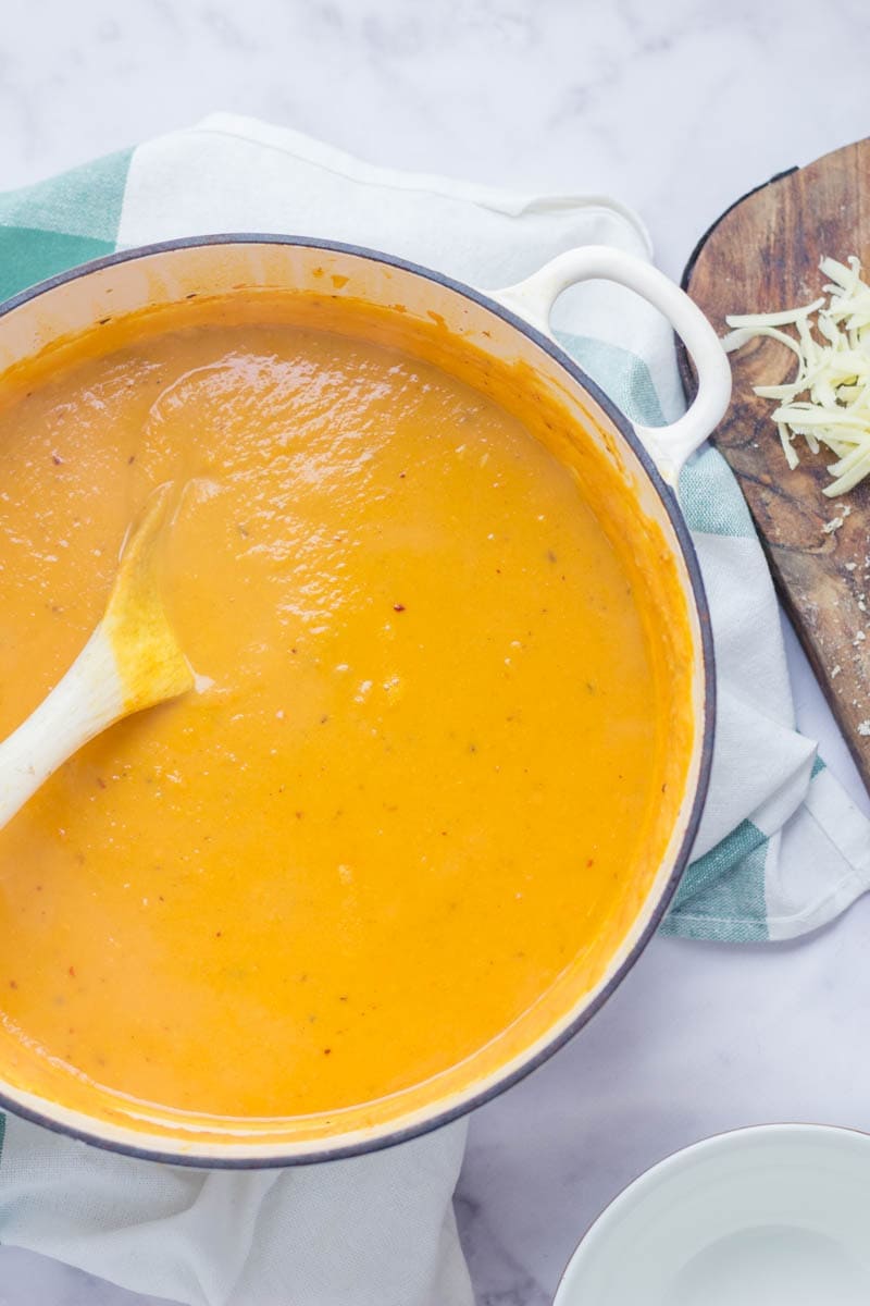 Chipotle Cheddar Spicy Sweet Potato Soup. This chipotle cheddar spicy sweet potato soup is the perfect thing to warm you up on a cold night. It's so easy to make too! #soup #recipe #sweetpotato 