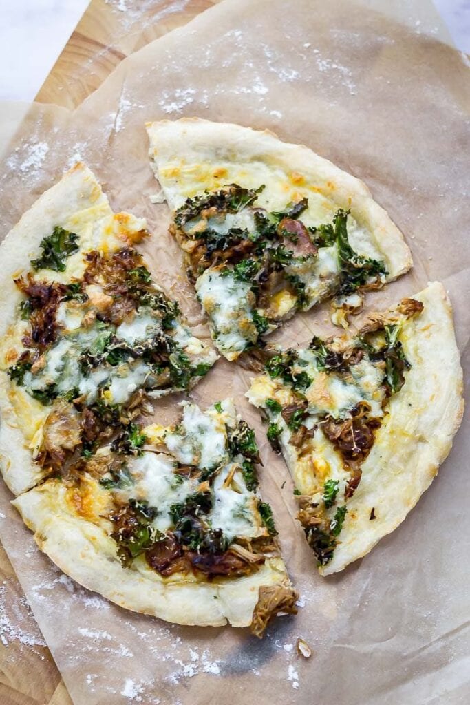 Leftover Pulled Pork Pizza with Kale • The Cook Report