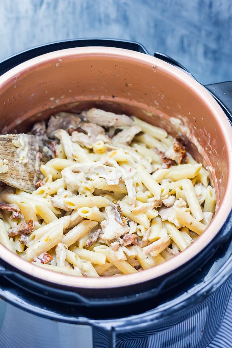 Creamy chicken pasta in a pressure cooker