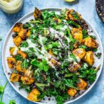 Overhead shot of Sweet Potato and Quinoa Salad with Sesame Dressing