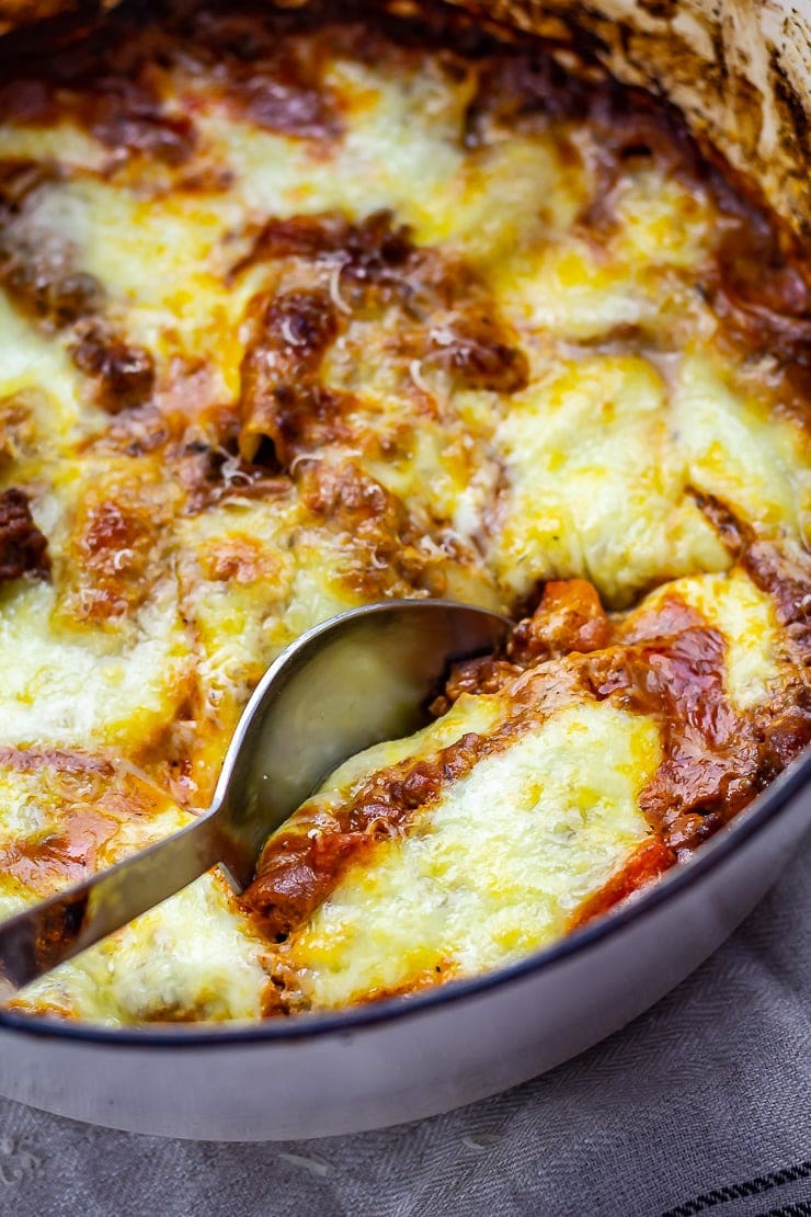 A spoon and a one pot lasagne