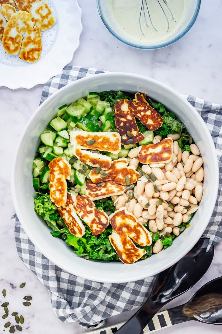 Halloumi Salad with Kale