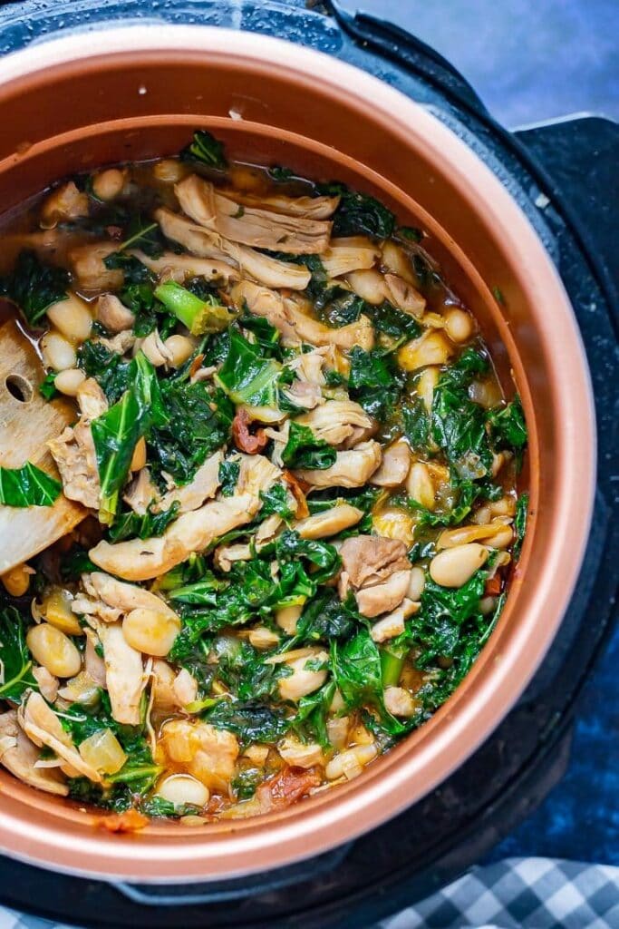 Pressure Cooker Chicken Casserole with Kale & White Beans • The Cook Report